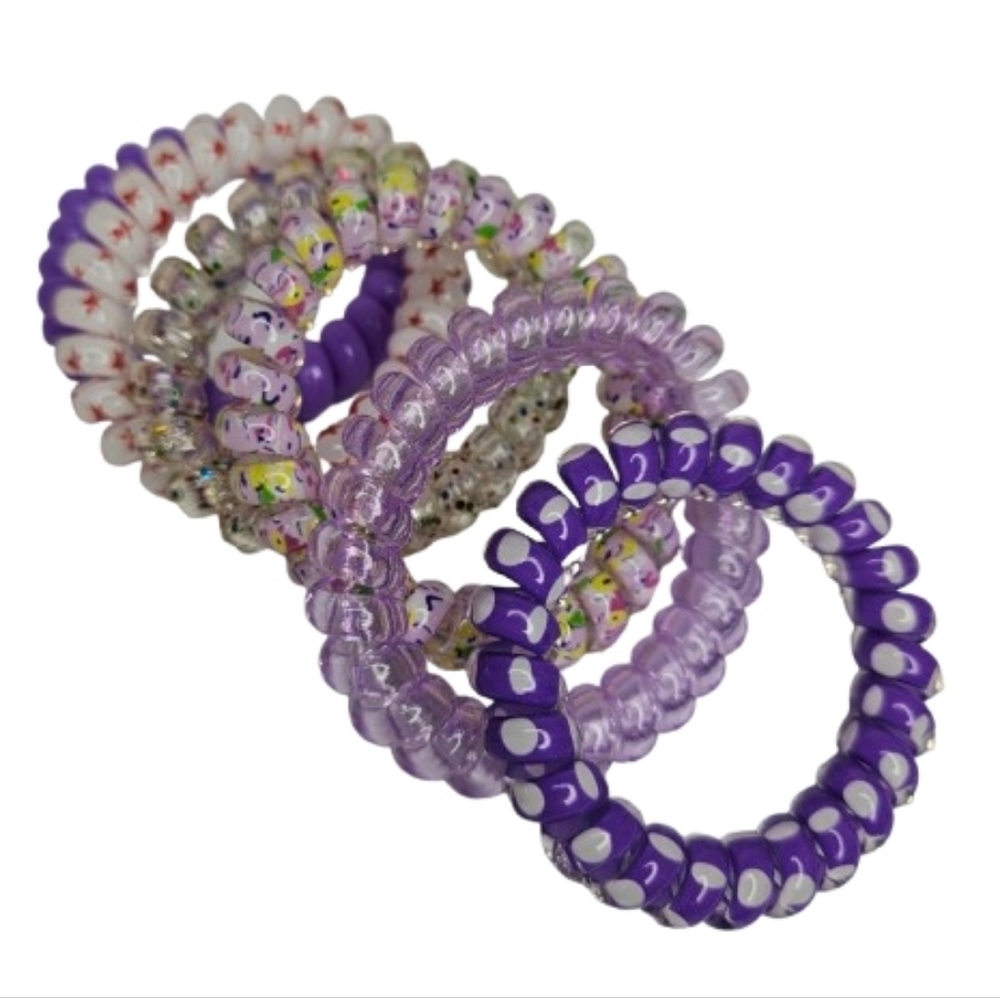 Elastic hair ties floral pattern ponytail holders for workout vacation&everyday